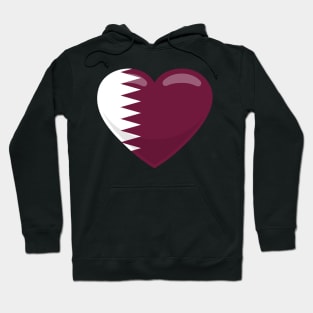 Qatar Flag Heart Hoodie